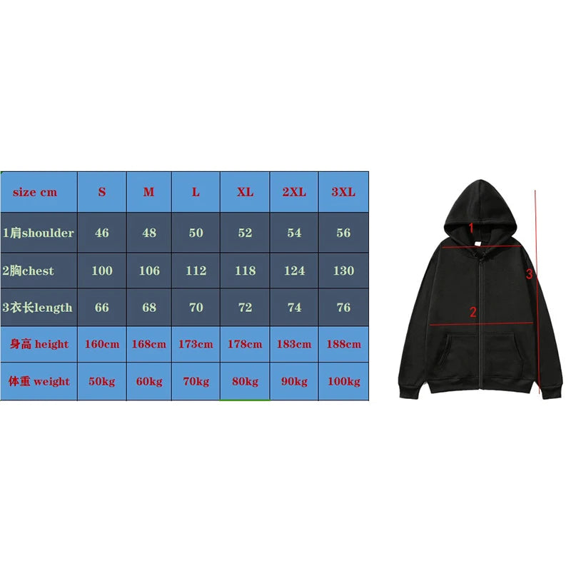 Jujutsu Kaisen Men Zip Up Hoodie Spring Autumn Fashion Women Oversized Sweatshirt 2024 New Cartoon Anime Couple Jackets Coat